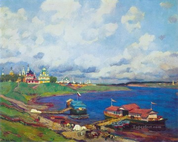 landscape Painting - morning in uglich 1913 Konstantin Yuon beach landscape